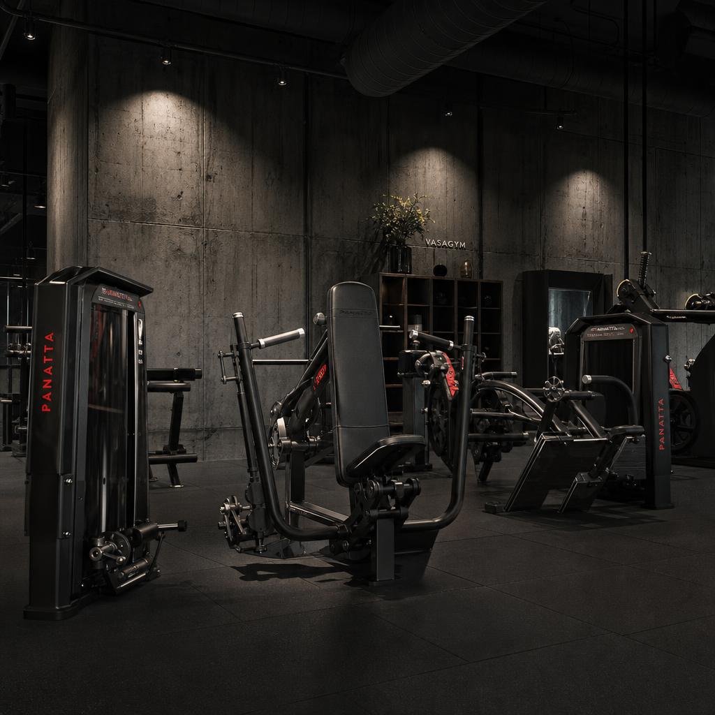 Interior visualisation of the main strength training floor at Pulse Point in Al Quoz